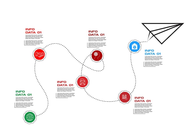 Vector raodmap infografía elementos de presentación diagrama de concepto diagrama de flujo diagrama de presentación de negocio