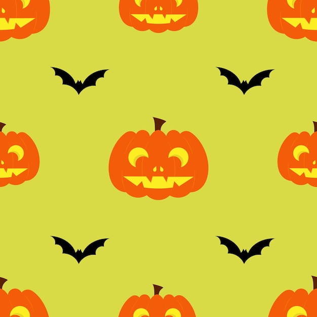 Vector rapport calabaza y murciélago para halloween