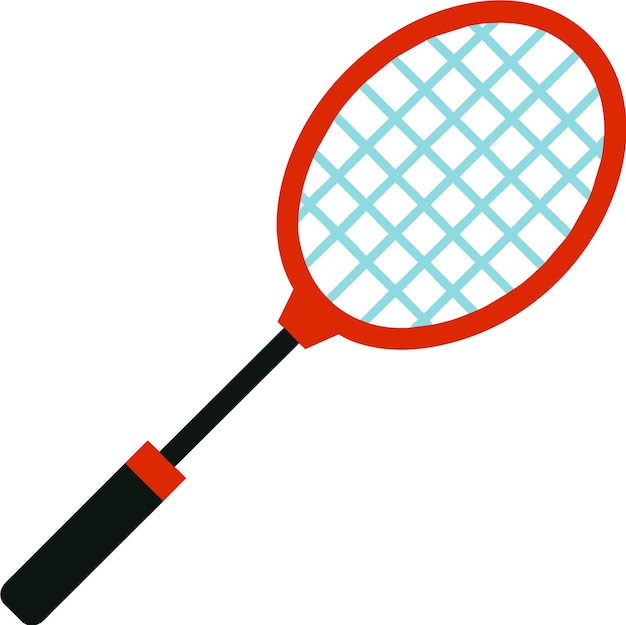 Raqueta de bádminton vectorial aislada sobre un fondo blanco