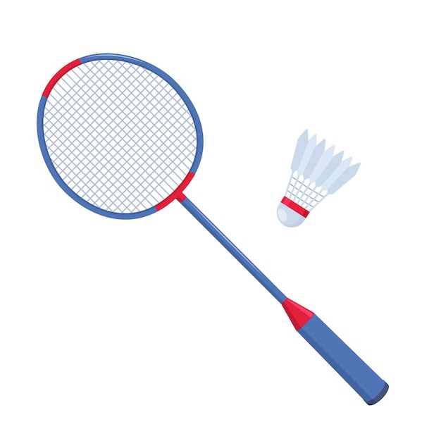 Raqueta de bádminton y volante Vector Ilustración de equipamiento deportivo