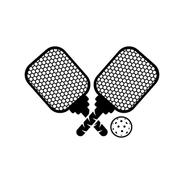 Vector raqueta de pickleball y vector de pelota