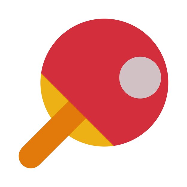 Raqueta roja para jugar al tenis de mesa o al ping pong Ilustración vectorial de estilo plano en fondo blanco