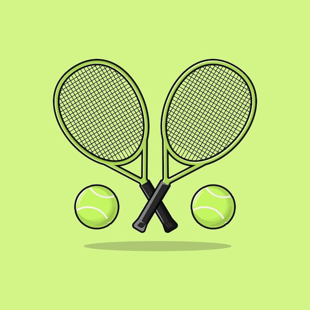 Raqueta de tenis y cosas de deporte de pelota vector de dibujo