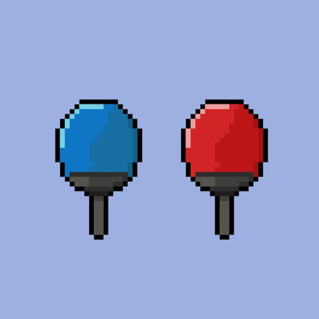 raqueta de tenis de mesa en estilo pixel art