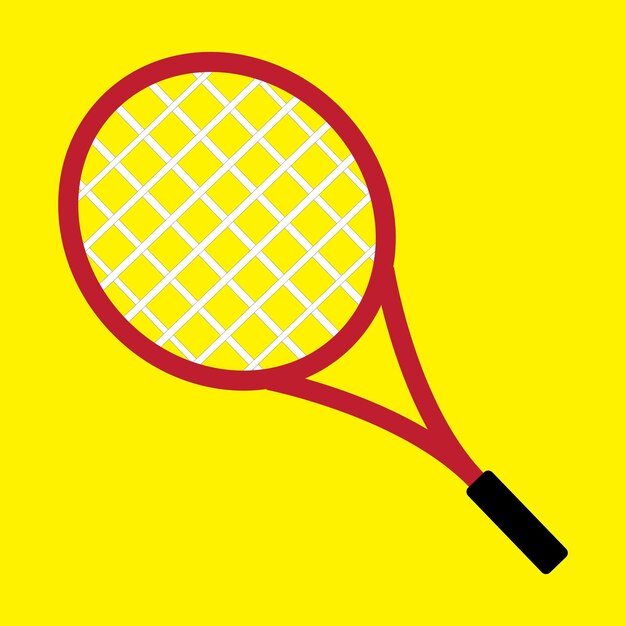 Raqueta de tenis sobre un fondo amarillo