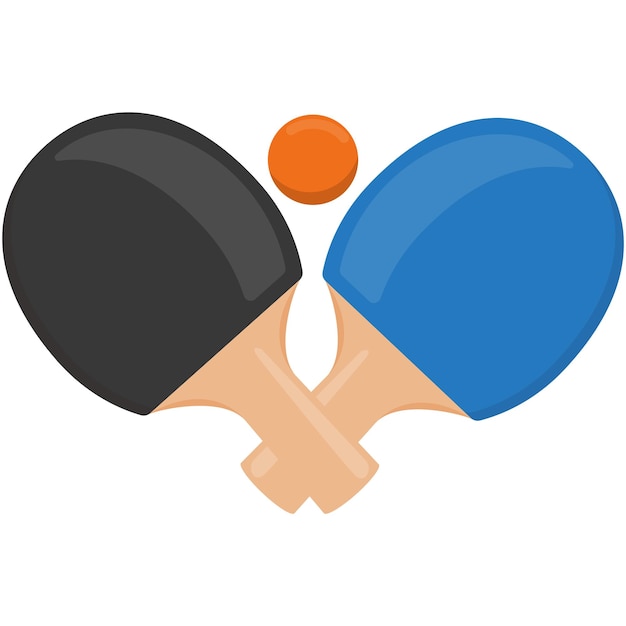 Raquetas de ping pong con la pelota aislada sobre un fondo blanco