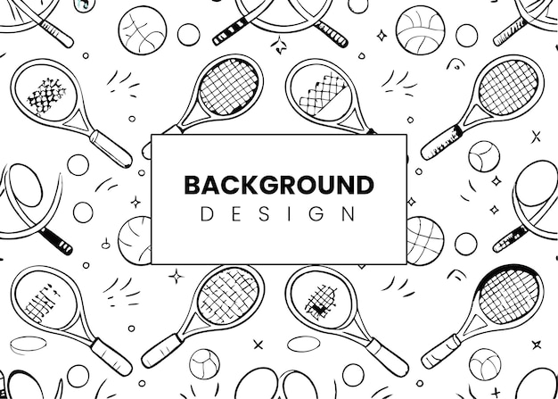 Raquetas de tenis blancas y negras de patrones sin fisuras