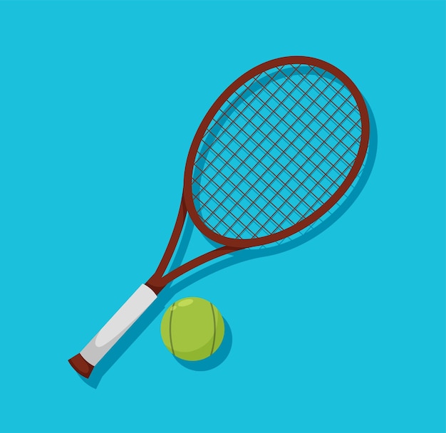 Raquetas de tenis y pelota ilustración vectorial aislada