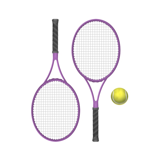 Raquetas de tenis de vector con pelota