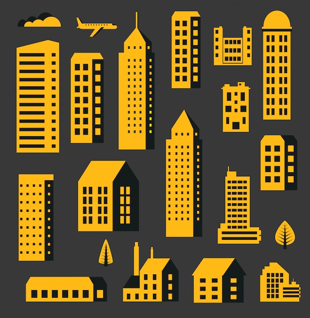 Vector rascacielos de la ciudad moderna