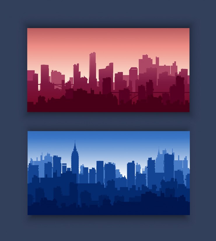 Vector rascacielos de la ciudad moderna