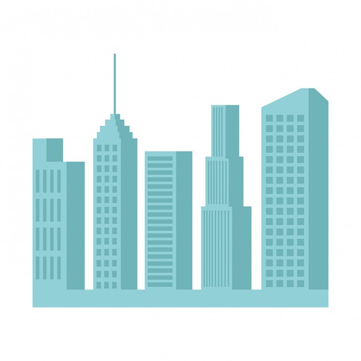 Vector rascacielos silueta paisaje urbano