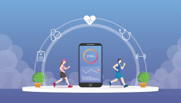 Rastreador de salud física con aplicaciones para teléfonos inteligentes