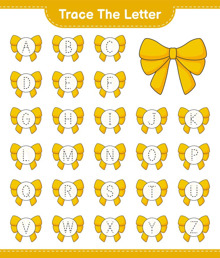 Vector rastrear la letra alfabeto de letras de rastreo con cinta juego educativo para niños hoja de cálculo imprimible ilustración vectorial