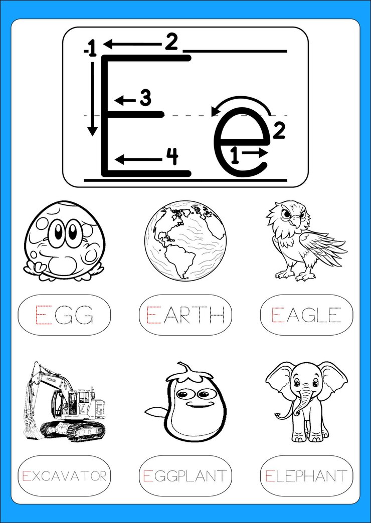Vector rastrear letras de la a a la z para niños