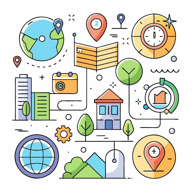 Rastreo de ubicaciones globales Construyendo ciudades con el tiempo