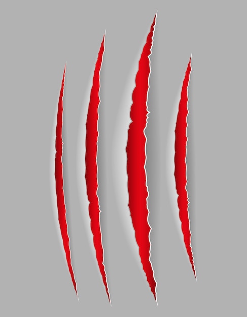rastro de arañazos con garras hasta la ilustración del vector de la sangre