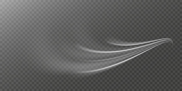 Rastro de luz onda camino de fuego línea de rastreo luces de automóvil fibra óptica e incandescencia curva giro png faros de automóvil de carretera Líneas blancas luminosas de velocidad Efecto de luz brillante Líneas de movimiento abstractas