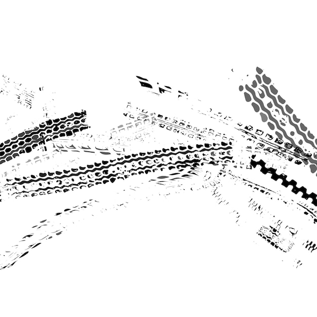 Vector rastros de la banda de rodadura de un automóvil, motocicleta o bicicleta