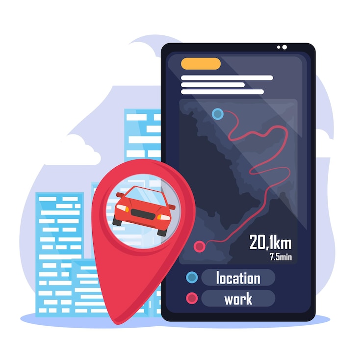 Vector rastros de carreteras de teléfonos inteligentes
