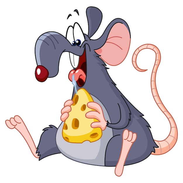 La rata comiendo queso