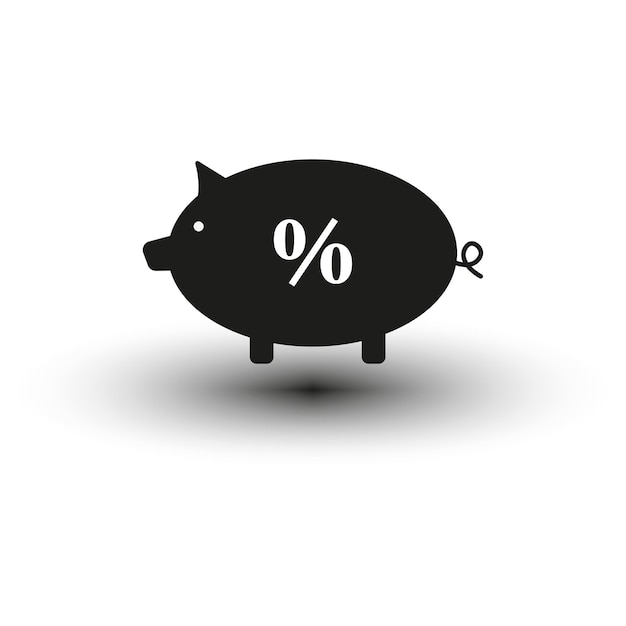 Rata de interés de ahorro banca de cerdos financiación crecimiento inversión segura Ilustración vectorial EPS 10