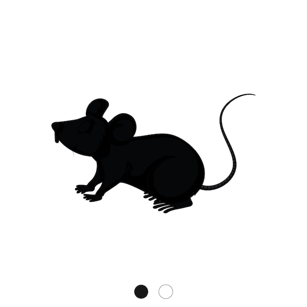 rata vectorial en estilo simple de garabato sobre fondo blanco