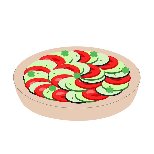 Ratatouille estofado de verduras plato de comida de cocina francesa Ilustración vectorial aislada en fondo blanco