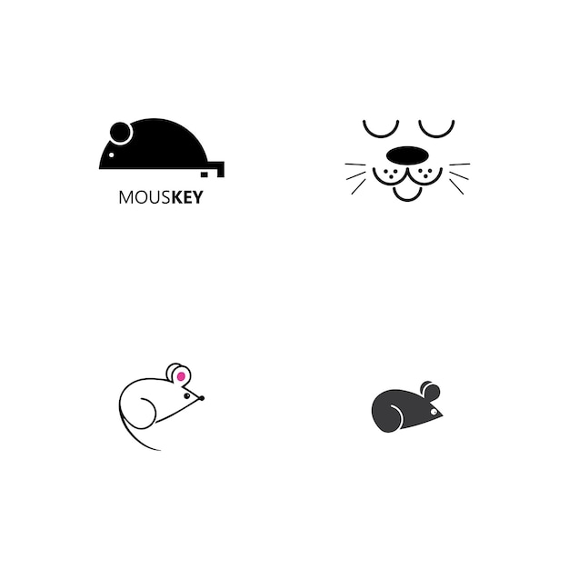 Ratón animal logo icono vector
