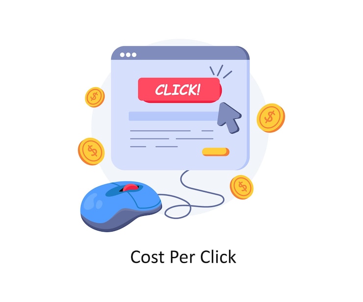 Vector un ratón azul con una pantalla que dice pago por ciento