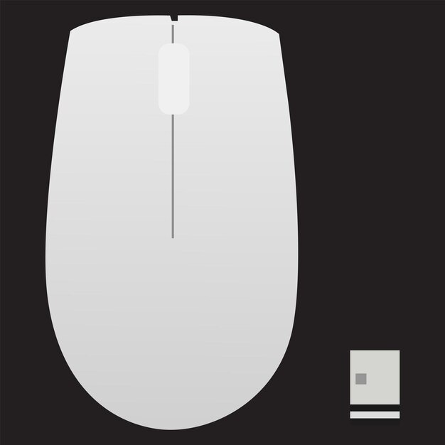 un ratón de computadora con un botón blanco en la parte inferior