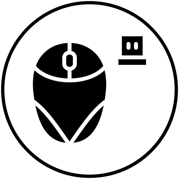 un ratón de computadora con un círculo blanco que dice ubunt