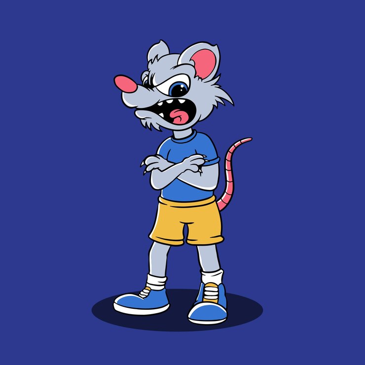 ratón dibujado a mano con camisa