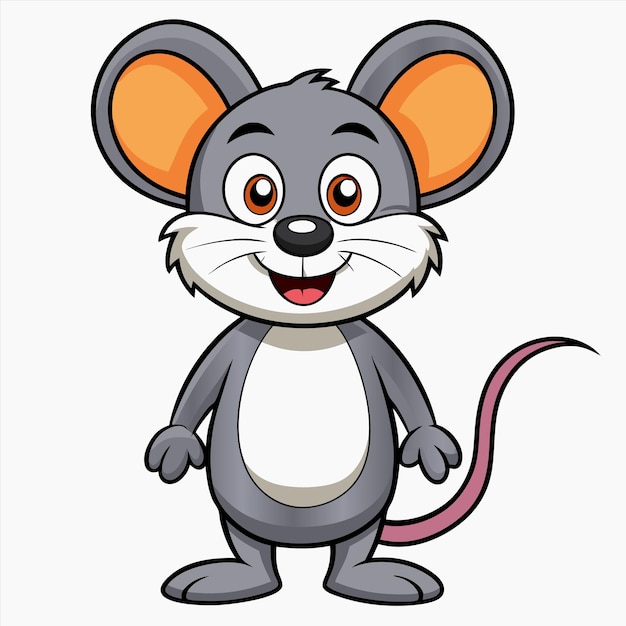 un ratón de dibujos animados con una cola roja y una cua roja
