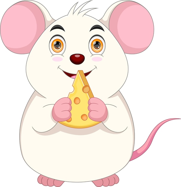ratón lindo de dibujos animados con queso