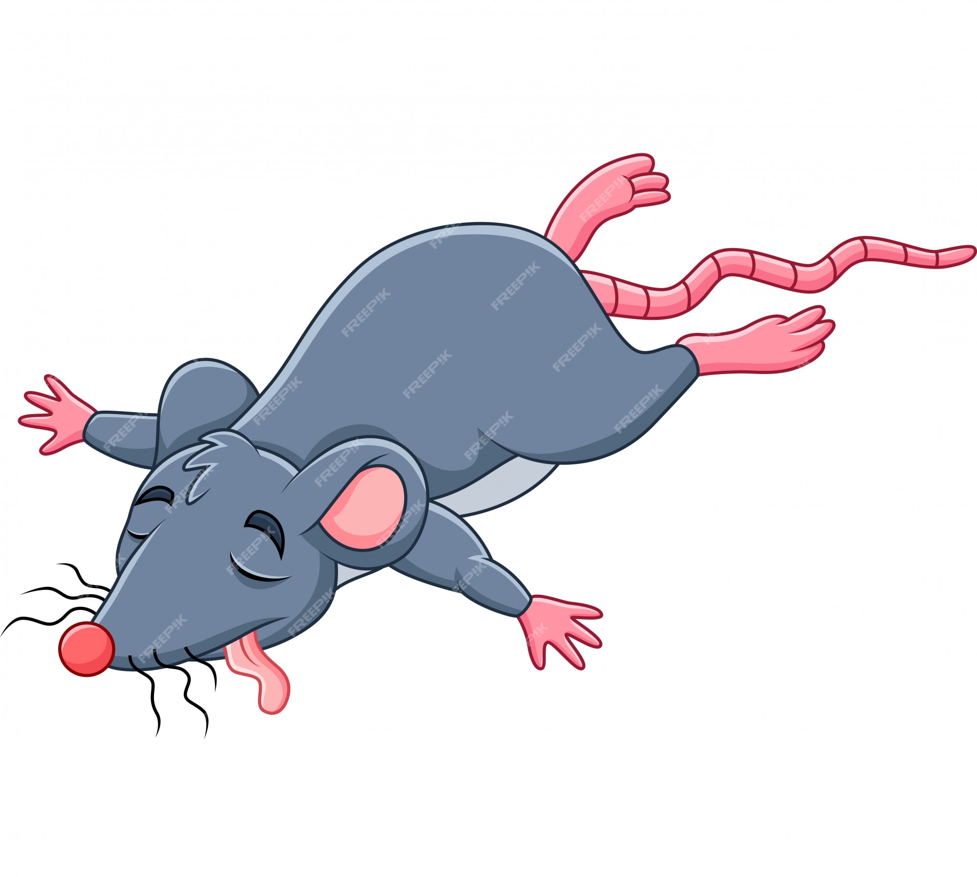 Ratón muerto de dibujos animados | Vector Premium