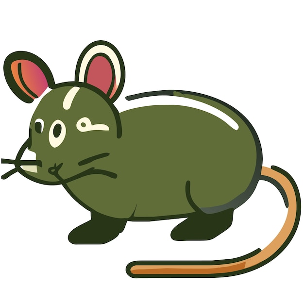 Vector ratón, rata, mamífero, alimañas, mano, dibujado, caricatura, pegatina, icono, concepto, aislado, ilustración