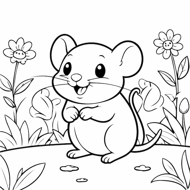 El ratón simple para niños libro de colorear