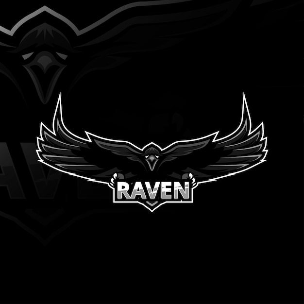 Raven mascot logo esport design