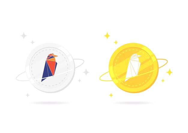 Ravencoin rvn moneda icono plano aislado sobre fondo blanco