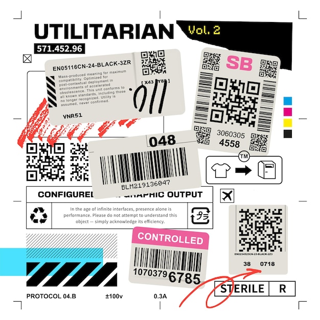 Raw Vector Collage with Packaging Symbols