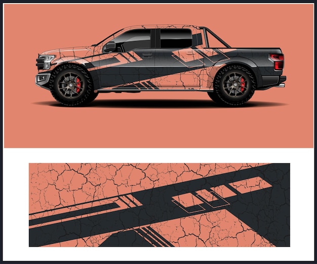 raya abstracta de la envoltura del coche para el diseño de la envoltura de su vehículo