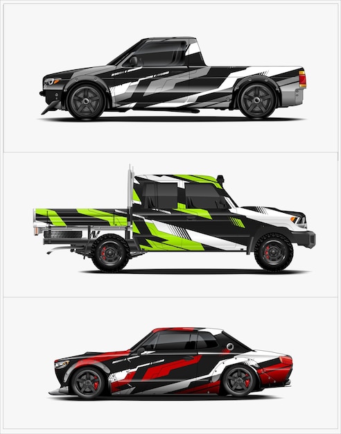 rayas abstractas deportivas para el diseño de envoltura de automóviles