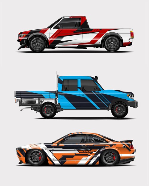 rayas abstractas deportivas para el diseño de envoltura de automóviles