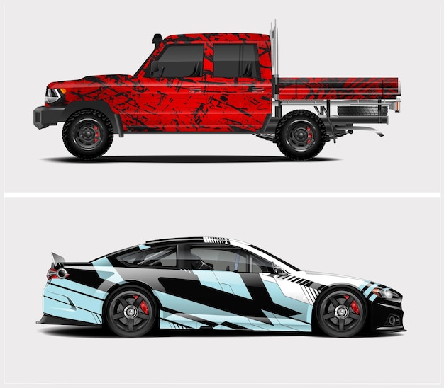 rayas abstractas deportivas para el diseño de envoltura de automóviles