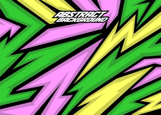 Rayas abstractas de fondo de carreras con blackk light violetlight yellow y spring green free vec