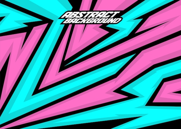 Rayas abstractas de fondo de carreras con blackneon pinkand aqua blue vector gratis