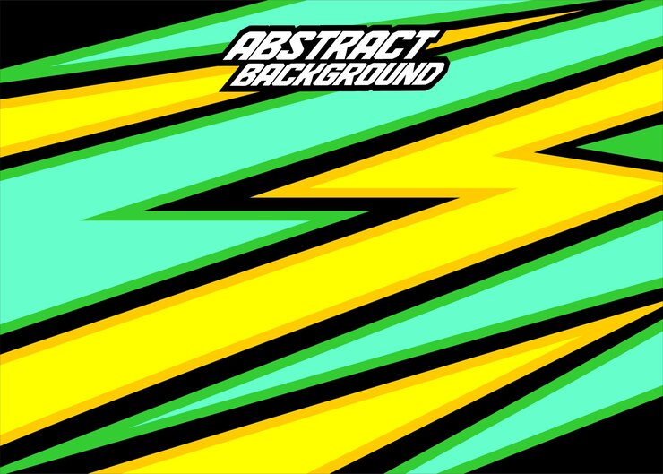 Vector rayas abstractas de fondo de carreras con blackyellowdeep yellowspring greenand turquesa free ve