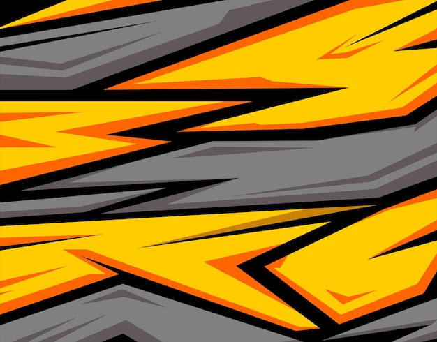 Rayas abstractas de fondo de carreras con vector libre amarillo, negro y naranja profundo