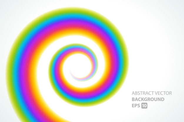 Rayas abstractas iridiscentes que se arremolinan en el fondo del vector espiral Remolino geométrico con líneas moradas y luz amarilla